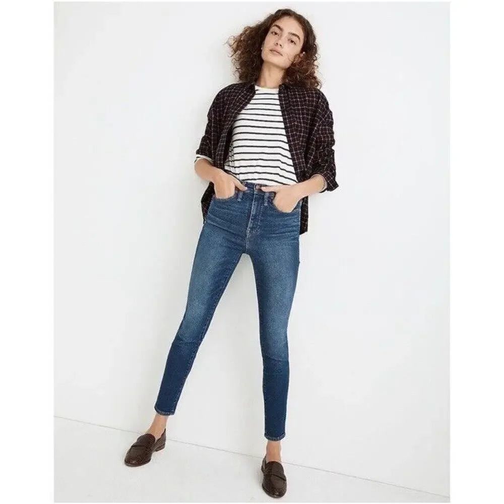 Madewell 10" High Rise Skinny Jeans Womens 23 Winston Dark Wash Blue Denim AL652